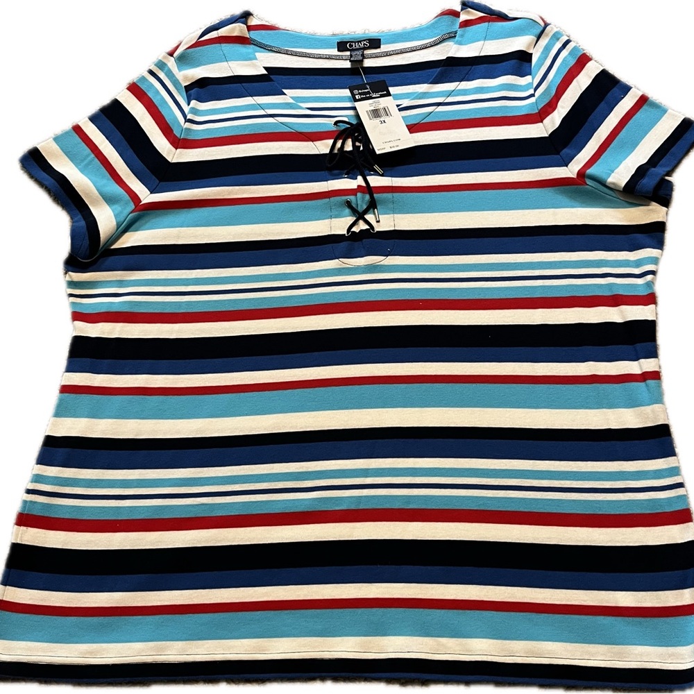 Chaps Blue and Red Short Sleeve Tee